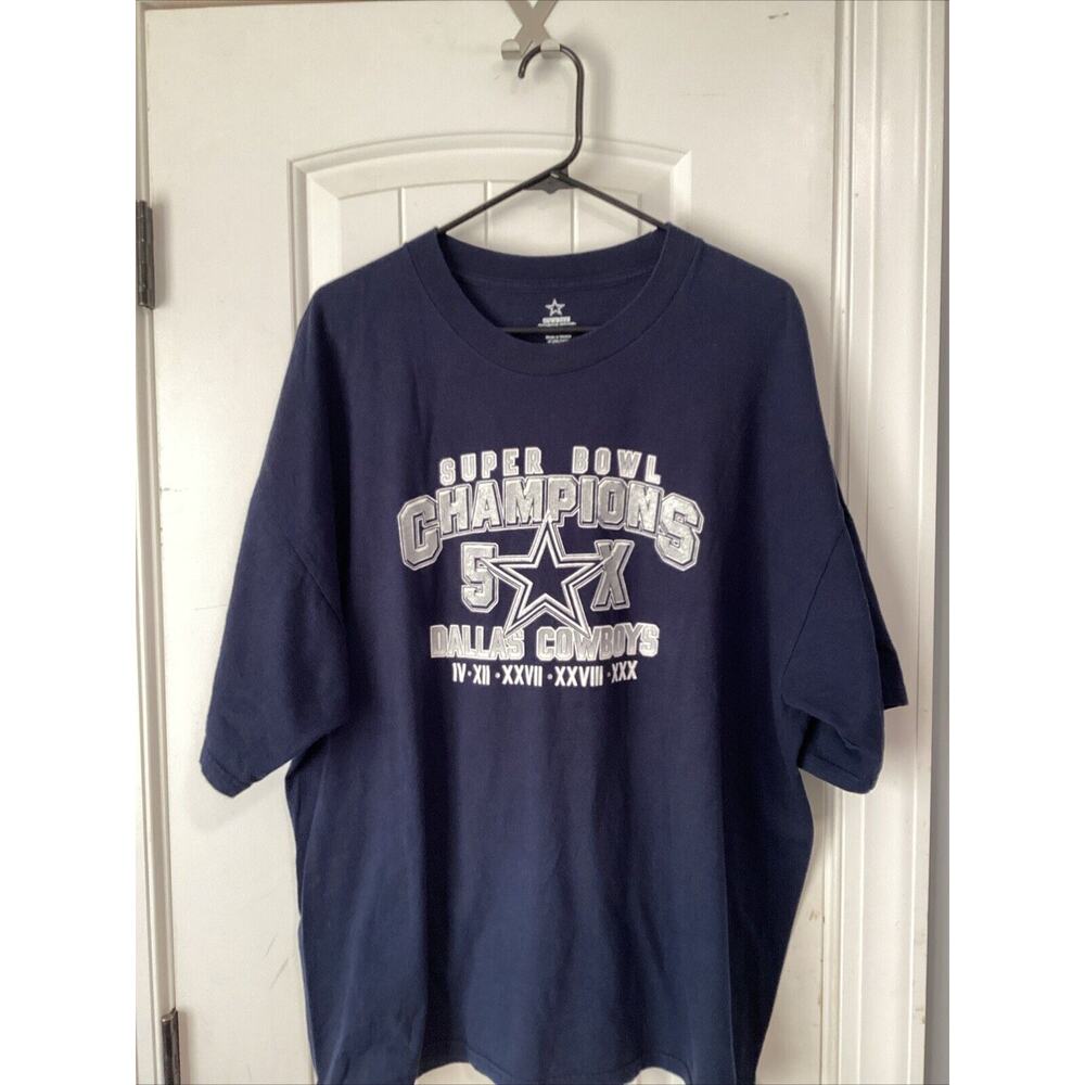 Dallas Cowboys Shirt Mens XL Blue 5X‎ Super Bowl Champions NFL Football Tee